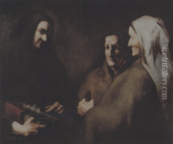 Drei Frauen Oil Painting - Theodule Ribot