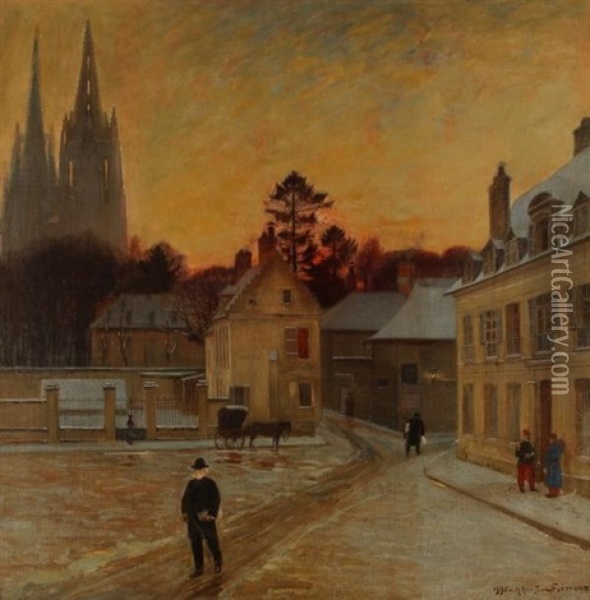 Hiver A Soissons Oil Painting - Charles Hippolyte Andre