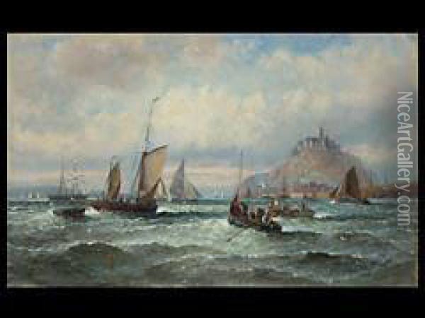 Die Mounts Bay-cornwall England Oil Painting - Charles Thorneley
