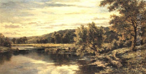 On The River Avon Oil Painting - Henry H. Parker
