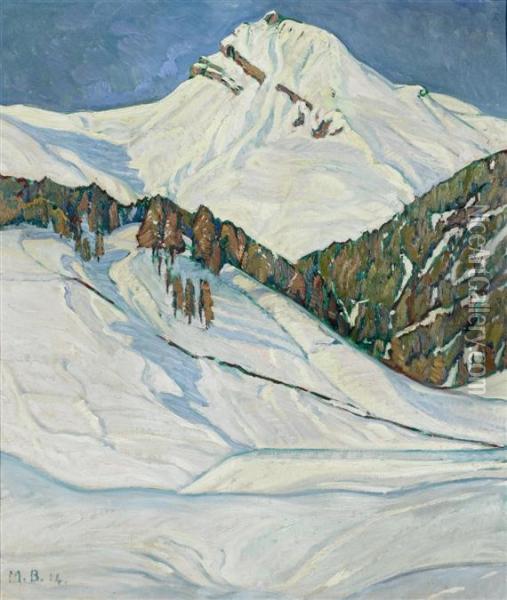Mountain Landscape In The Winter Oil Painting - Max Burgmeier
