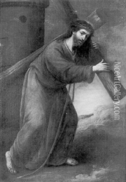 Le Christ Portant La Croix Oil Painting - Pedro Anastasio Bocanegra