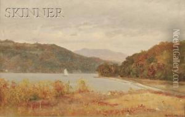 A Grey Day On The Hudson Oil Painting - Thomas Worthington Whittredge