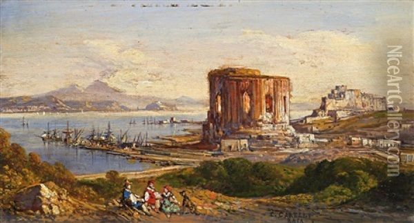 Auf Den Inseln In Der Bucht Von Neapel Oil Painting - Consalvo Carelli