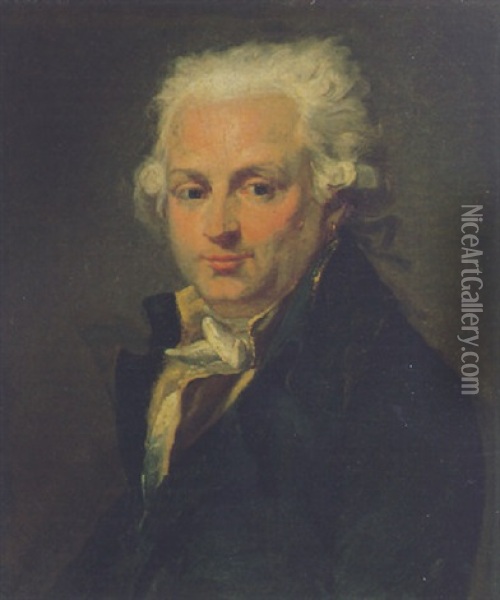 Portrait Of The Actor Dugazon Oil Painting - Jacques-Louis David