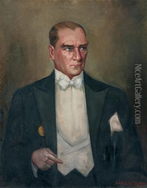 Mustafa Kemal Ataturk Oil Painting - Sururi Taylan