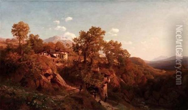 Paesaggio - 1887 Oil Painting - Valentin Ruths