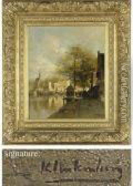 A View Of Hoorn With The Hoofdtoren Oil Painting - Johannes Christiaan Karel Klinkenberg
