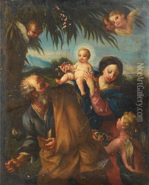 The Rest On The Flight Into Egypt Oil Painting - Carlo Maratta