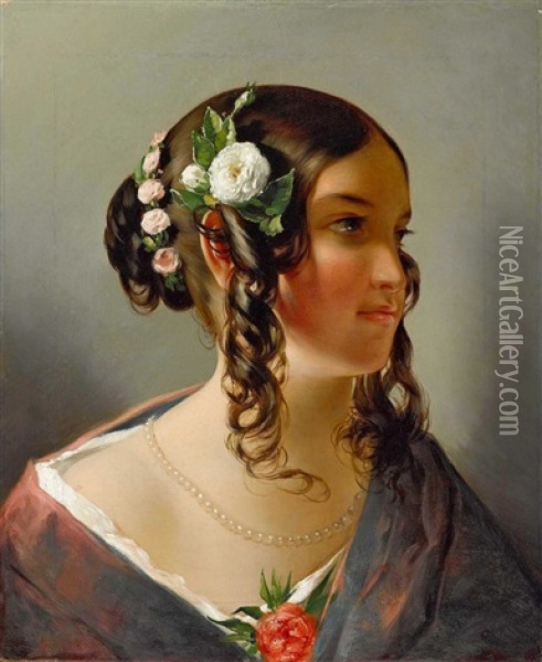 Bildnis Einer Jungen Frau Oil Painting - Friedrich von Amerling