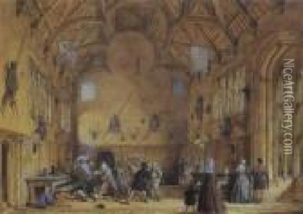 Das Blindekuhspiel In Der Halle Eines Mittelalterlichen Burg Oil Painting - Jean-Louis-Ernest Meissonier