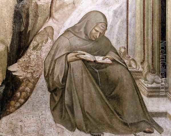 Stigmata of St Francis (detail) c. 1320 Oil Painting - Pietro Lorenzetti
