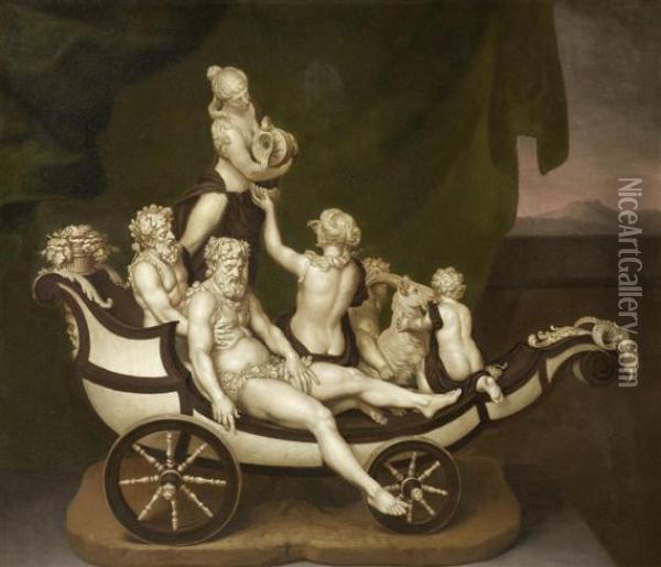 Silenus And His Chariot Oil Painting - Johann Eberhard Ihle