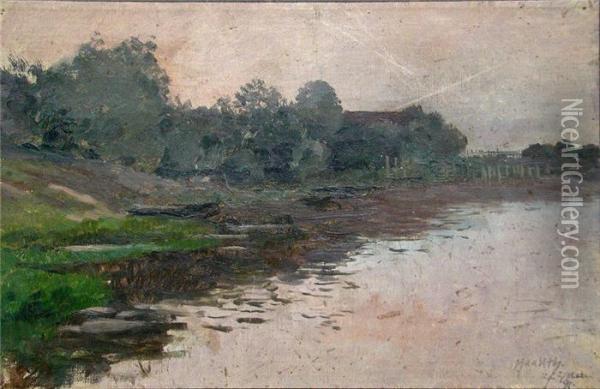 A) Flusslauf Oil Painting - Rudolf Possin
