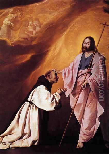 Vision of Brother Andres Salmeron 1639-40 Oil Painting - Francisco De Zurbaran