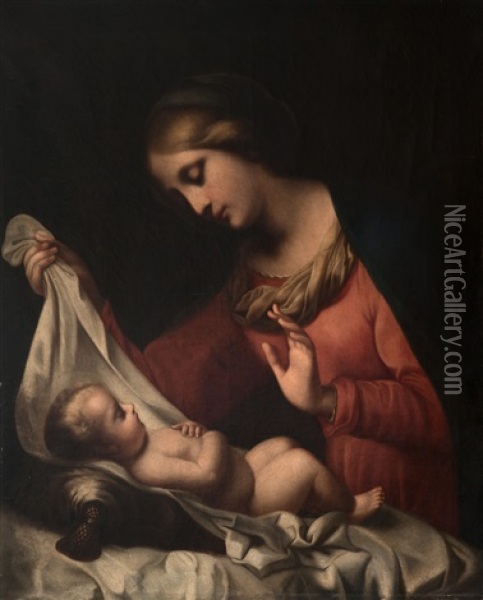 Virgen Con El Nino Oil Painting - Carlo Dolci
