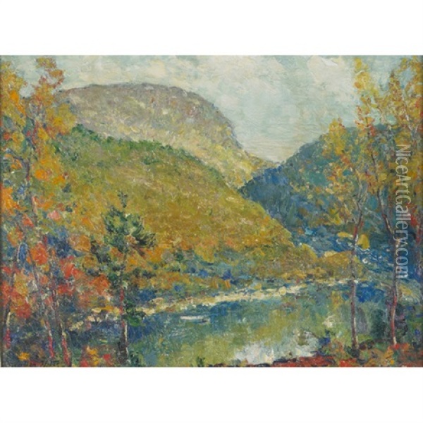 Autumn Delaware Water Gap Oil Painting - Cullen Yates