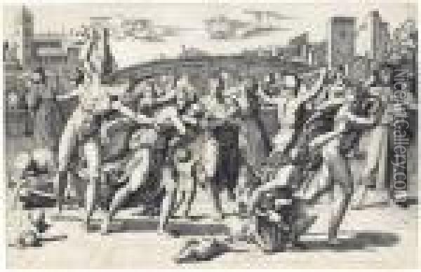 The Massacre Of The Innocents Oil Painting - Marcantonio Raimondi