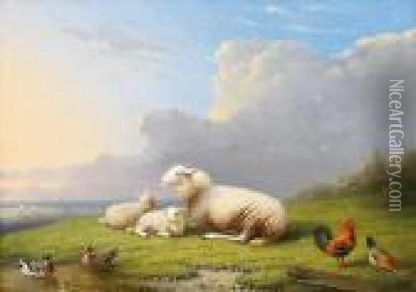 Schafe Auf Der Weide Oil Painting - Franz van Severdonck