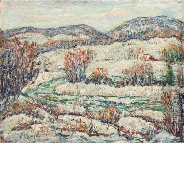 Snowy Winter Oil Painting - Ernest Lawson