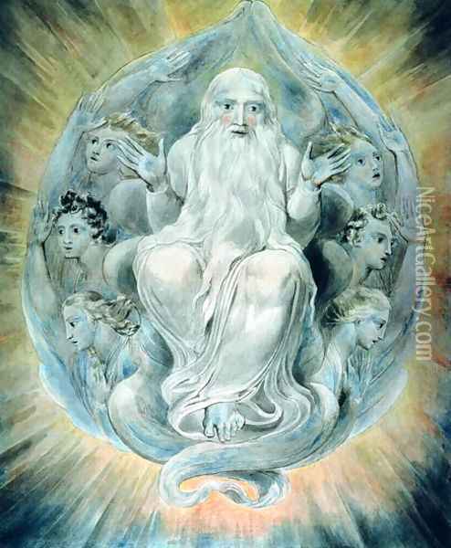 And God Blessed the Seventh Day and Sanctified It Oil Painting - William Blake