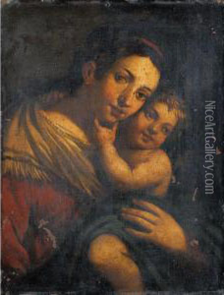 Madonna Col Bambino Oil Painting - Giacomo Cavedone