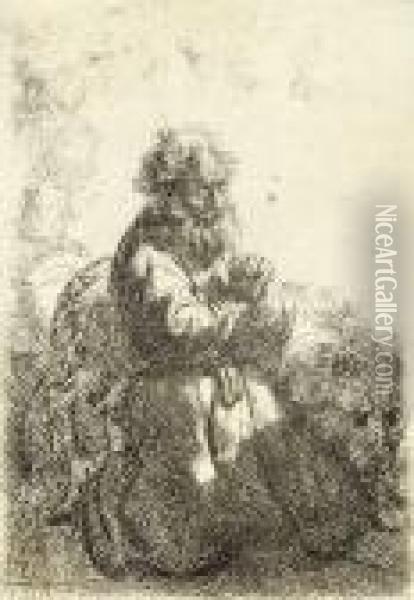 St. Jerome Kneeling In Prayer Oil Painting - Rembrandt Van Rijn