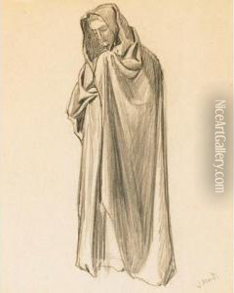 Cloaked Figure Oil Painting - James Edward Hervey MacDonald