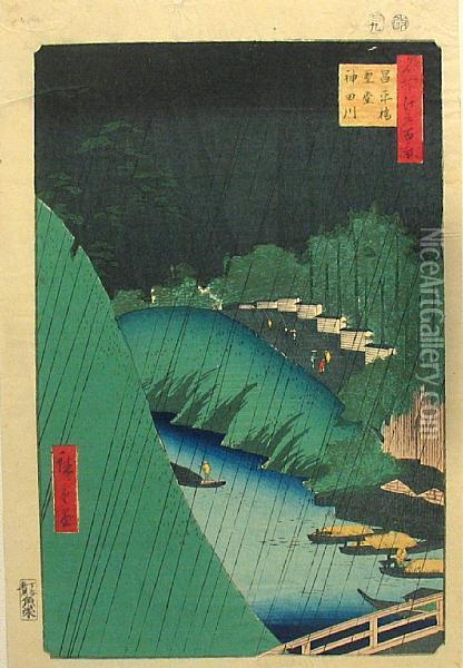 Untitled Oil Painting - Utagawa or Ando Hiroshige