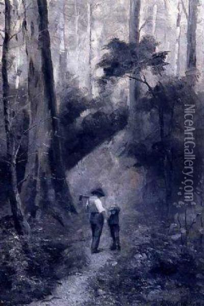 Woodcutter And Son Oil Painting - Frederick McCubbin