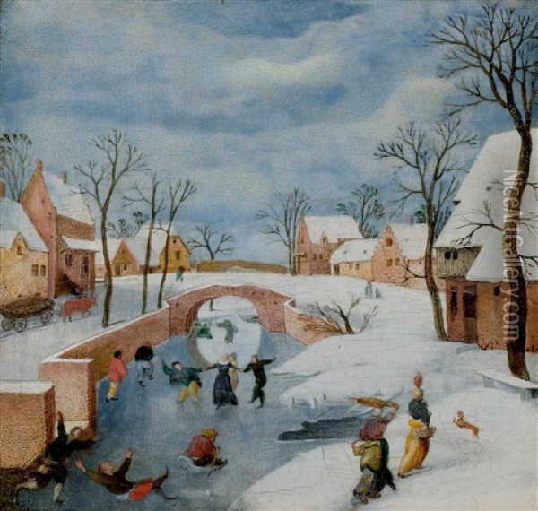 Winter Landscape Oil Painting - Abel Grimmer