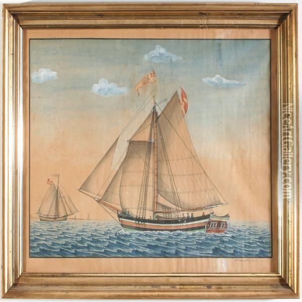 The Yacht Pegasus Of Aarhus Oil Painting - Ole Johnson