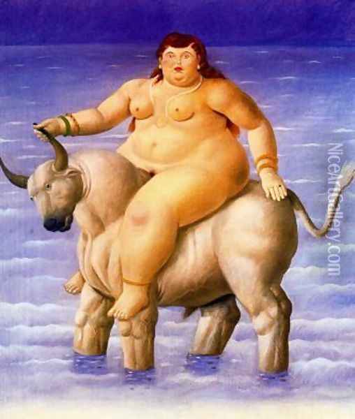 Ratto D Europa Oil Painting - Fernando Botero