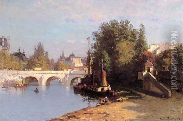 Pont des Arts Oil Painting - John Joseph Enneking