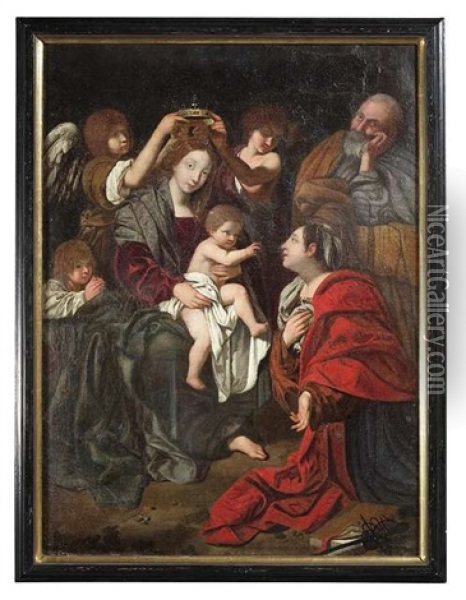 Kronung Maria Im Beisein Der Hl. Katharina Und Des Hl. Joseph Oil Painting -  Caravaggio