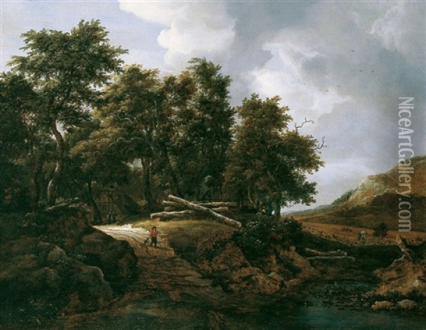 Waldige Landschaft Oil Painting - Jacob Van Ruisdael