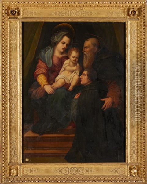Sainte Famille Avec Un Donateur Oil Painting - Andrea Del Sarto