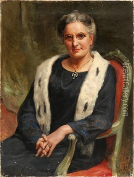 Portrait De Femme Au Fauteuil Oil Painting - Frederic Dufaux