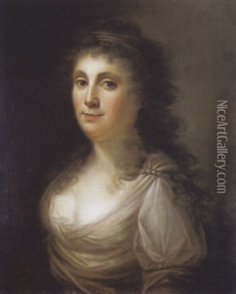 Portrait De Femme Oil Painting - Angelika Kauffmann