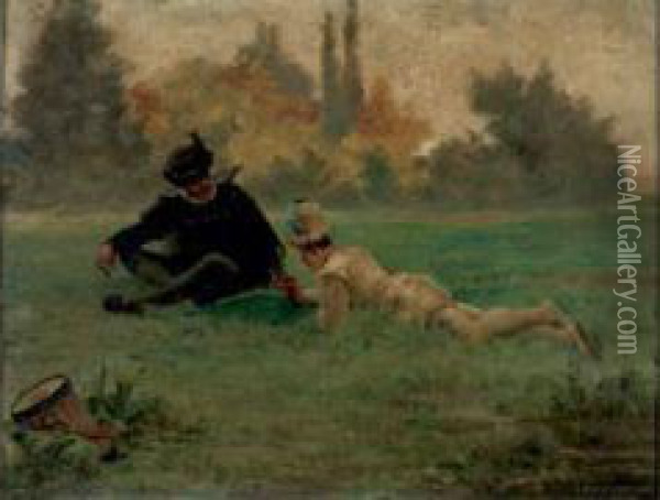 Les Joueurs De Des Oil Painting - Jules Garnier