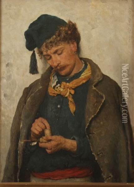 Portrait Of A Young Man Oil Painting - Eugen von Blaas