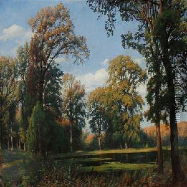 October Day In The Woods Oil Painting - Sigvard Hansen