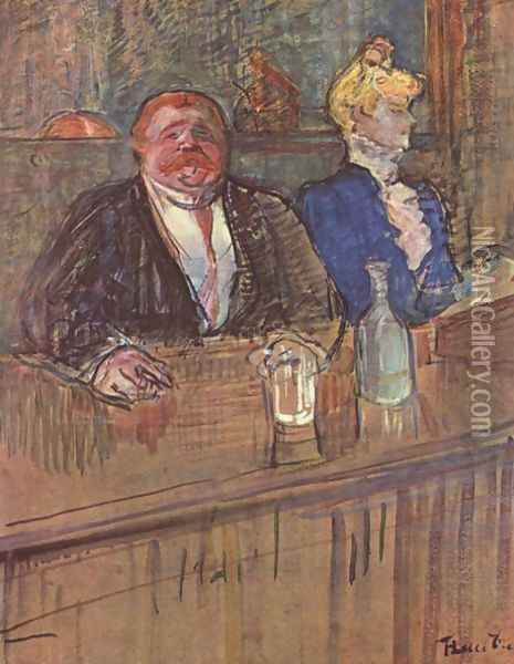 The Bar Oil Painting - Henri De Toulouse-Lautrec