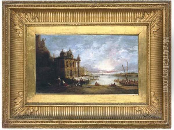 Merchants In Venice Oil Painting - Joseph Mallord William Turner