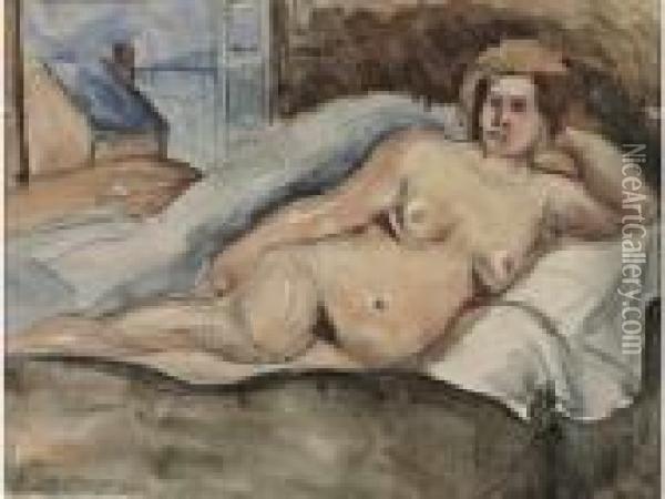 Femme Nue Dans Un Interieu Oil Painting - Amedee de La Patelliere