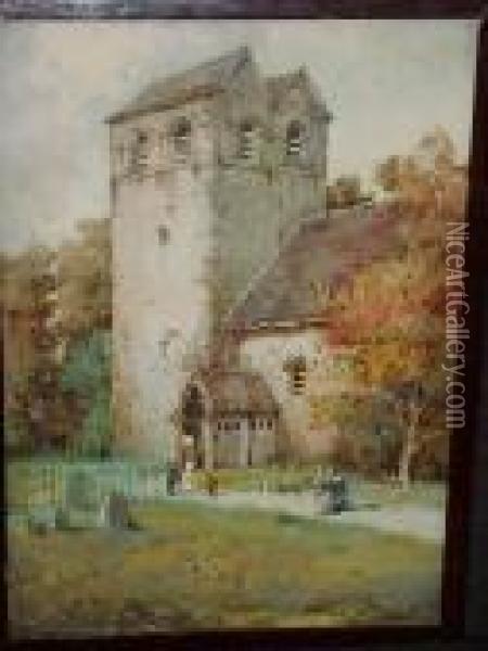 Fingest Church, Buckinghamshire Oil Painting - Noel Harry Leaver