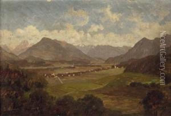 Alpenlandschaft Oil Painting - Paul Heitinger