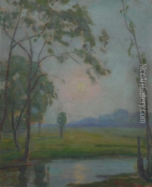 Misty Morning Oil Painting - William Greason