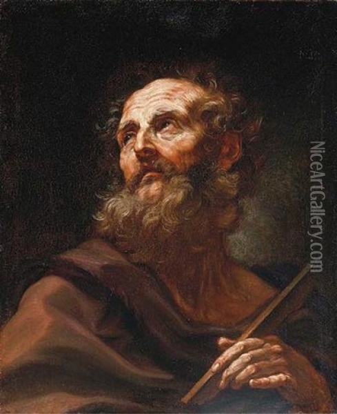 The Apostle Saint Thomas Oil Painting - Giovanni Battista Gaulli