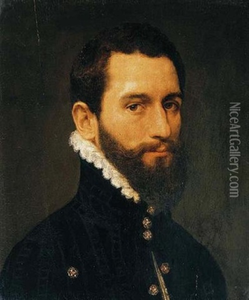 Portrait Of Don Fernando Alvarez De Toledo, Duke Of Alba Oil Painting - Antonis Mor Van Dashorst